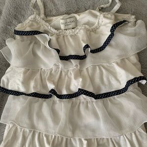 Pretty White Tank Top W/ Ruffles